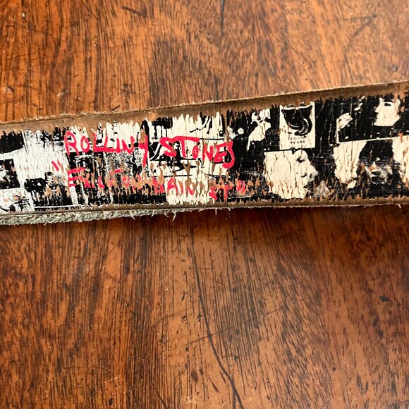 Rolling Stones Exile on Main St. distressed leather belt - Picture 1 of 4